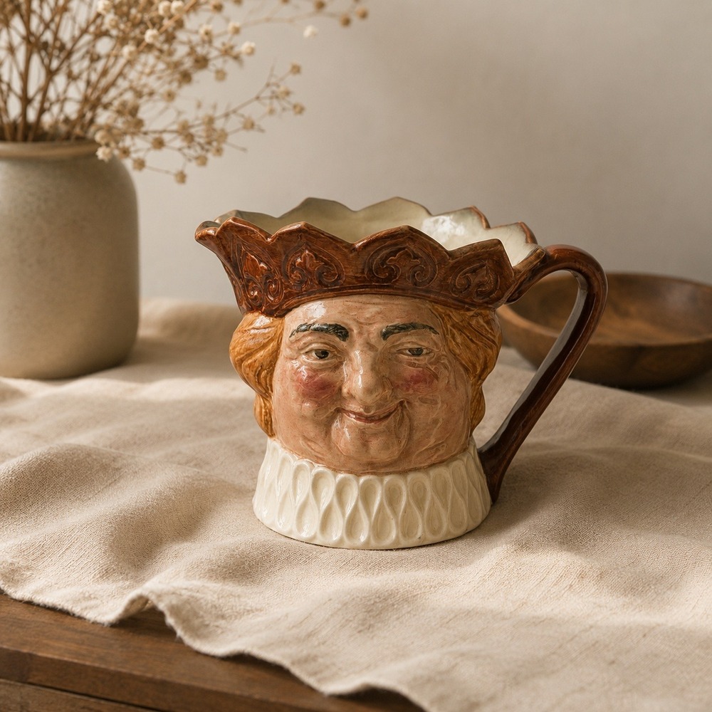 Royal Doulton Old King Cole Character Jug Toby Mug England Medium Vintage